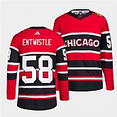 Men's Chicago Blackhawks #58 MacKenzie Entwistle Red Black 2022 Reverse Retro Stitched Jersey Dzhi,baseball caps,new era cap wholesale,wholesale hats
